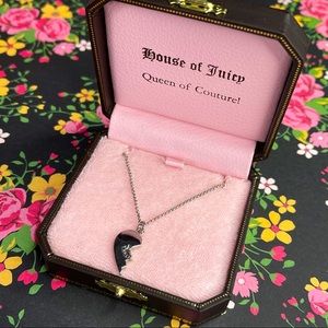 Juicy Couture silver broken heart necklace w/ box